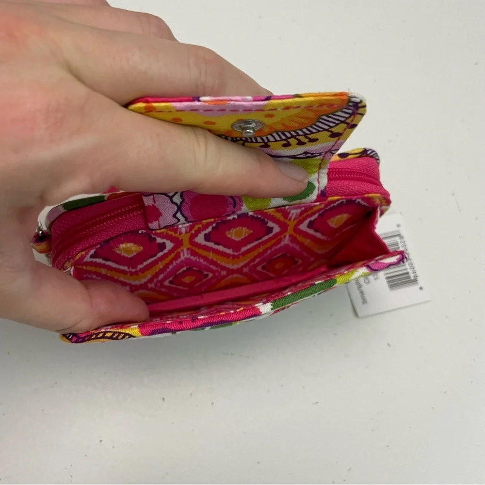Vera Bradley Wrislet Wallet Clementine Floral ID Credit Card Cell Phone Pink